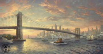 new york Tableau Peinture - L’esprit de New York Thomas Kinkade